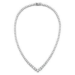 Die Halskette der Frauen Moissanit Halskette 925 Silber Hochzeit Halskette for Frauen Braut Pass Diamant Test Schmuck (Color : 14 inch_Onesize) von CYBCCC