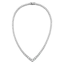 Die Halskette der Frauen Moissanit Halskette 925 Silber Hochzeit Halskette for Frauen Braut Pass Diamant Test Schmuck (Color : 18 inch_Onesize) von CYBCCC