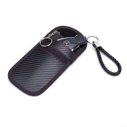 CYBGQP 1 Stück Schwarz, Autoschlüssel Hülle, Autoschlüssel Tasche, Diebstahlschutz, Aus Leder Fernbedienung schlüsseletui, Mit Haken und Schlüsselring, Schlüsselmäppchen für Alle Kfz Schlüsseltasche von CYBGQP