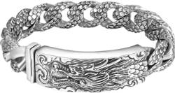 Mode-Retro-Armband, Original-Design, Silber, Herren-Trend, herrschsüchtige Persönlichkeit, einfacher chinesischer Stil, Retro-Wasserhahn-Armband for Freund, Geschenk ( Color : Silver Plated_22cm ) von CYJAZNHH