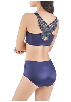 CYSTYLE 2 TLG übergröße Damen Vorderverschluss BH Dünn Push UP BH Set für Große Größen mit Schmetterling Am Rücken Design von CYSTYLE