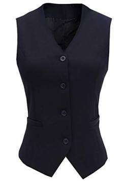 CYSTYLE 2019 Neue Damen Weste Anzug Weste MODERN Kellnerweste Slim Fit (Blau, EU S=Asia XL) von CYSTYLE