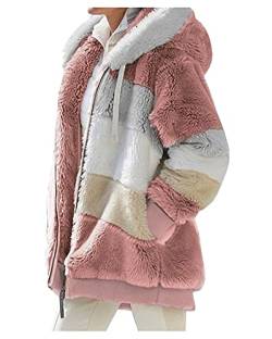 CYSTYLE Damen Fleecejacke Flauschjacke Plüschjacke Kunstpelzjacke Kapuzenjacke Strickjacke Pelzmantel Reißverschluss Fleece Mantel Jacke mit kapuze von CYSTYLE