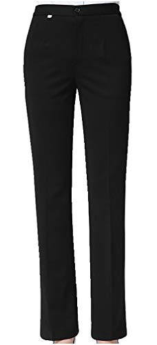CYSTYLE Damen Gerade Hose Kellnerhose Anzug Hose Anzughose Service Classic Style mit Elastische an Taile (M, Schwarz Für Herbst/Winter) von CYSTYLE
