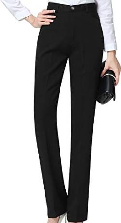 CYSTYLE Damen Hohe Taille Gerade Hose Kellnerhose Anzug Hose Anzughose Service Classic Style (XL) von CYSTYLE