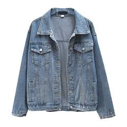 CYSTYLE Damen Jeansjacke Übergangsjacke Kurz Jacke Denim Casual in klassischer Form Top Outwear (Blau 2, M) von CYSTYLE