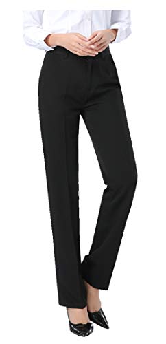 CYSTYLE Damen Sommer Kellnerhose Anzughose Sommer Hose Gerade Hose Anzug Hose Classic Style (Schwarz, 44) von CYSTYLE