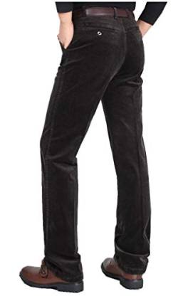 CYSTYLE Herren Corduroy Cordhose Straight Leg (Braun, XL) von CYSTYLE