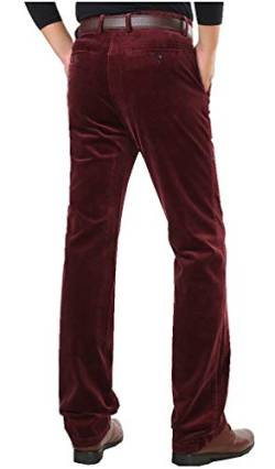 CYSTYLE Herren Corduroy Cordhose Straight Leg (Rot, XXL) von CYSTYLE