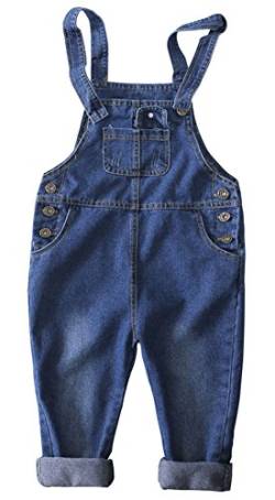 CYSTYLE Latzhose Baby Kleinkind Jungen Mädchen Jeanshose Baumwolle Tasche Jeans Hosen (110/Körpergröße 96-105cm) von CYSTYLE