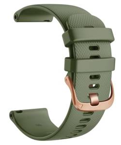 CYSUE 18 20 22mm Smart Watch Offizielle Riemen Für Venu 2 Silikon Armbandgürtel Für Venu 2S SQ Armband (Color : Army Green, Size : 18For Venu 2S) von CYSUE