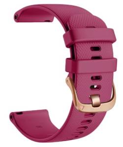 CYSUE 18 20 22mm Smart Watch Offizielle Riemen Für Venu 2 Silikon Armbandgürtel Für Venu 2S SQ Armband (Color : Fuchsia, Size : 18For Venu 2S) von CYSUE