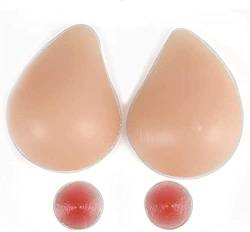 1 Paar Silikonbrüste Wiederverwendbare Silikonbrustformen for Frau Brustverbesserung Selbstklebende Prothese Gefälschte Brüste (Color : White, Größe : 500g(Piece) Cup~B) von CYXZX