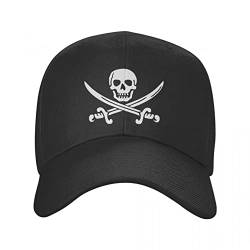 Baseball Cap Classic Unisex Jolly Roger Totenkopf Baseball Cap Erwachsene Piratenflagge Verstellbarer Papa Hut für Männer Frauen Sport Hysteresenkappen von CYYCXC@