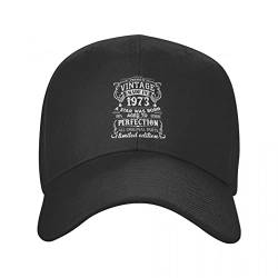 Baseball Cap Classic Vintage 1973 Baseball Cap für Damen Herren verstellbar 49. Geburtstag Geschenk Papa Hut Sonnenschutz Snapback Caps von CYYCXC@