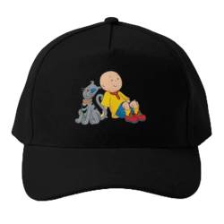 Baseballmütze Caillou und Katze Charaktere Baseballmütze Sommer Frühlingsmütze Sport Schwarz Hip Hop Snapback Outdoor Fisch Jungen Herren Damen von CYYCXC@