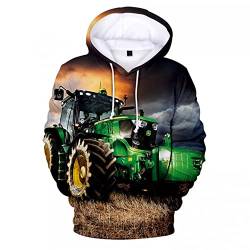 Unisex Druck Kapuzenpullover Arbeiter Bauer Traktor Instrument Lustige Lange Ärmel 3D-Druck Hoodies Sweatshirts Männer/Frauen/Kinder Jacke Mantel-L von CYYCXC@