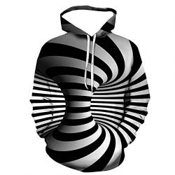 Unisex Druck Kapuzenpullover Neue 3D Tie Dye Hoodie Männer Frauen Optische Täuschung Grafik Kleidung Oversize Sweatshirt Herrenbekleidung Pullover Hoody-L von CYYCXC@