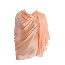 CYZLANN Damen-Schals, 100 % Seide, lange, leichte Schals für Damen, Peach Beige, Einheitsgröße von CYZLANN