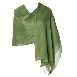 CYZLANN Damenschals aus 100% Seide, lang, leicht, für Damen, Army Green, One size von CYZLANN