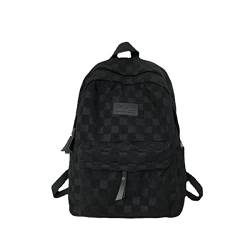 CYee Cutecore Kawaii Rucksack für Studenten Fairycore Y2K Plaid Daypacks Coquette Aesthetic Checkered Bookbags, Schwarz von CYee