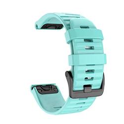 CZKE 22 26mm Quickfit Smart Watch-Träger für Garmin Fenix ​​7 7s 7X. Fenix 6. 6X 5s 5X. Plus 935 945. 3HR Schnellrelease-Silikon-Armbänder (Color : Mint Green, Size : 26mm Fenix 6X 6XPro) von CZKE