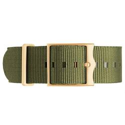 CZKE Militärisches Nylon-Uhrenarmband für Tudor-Uhrenarmband, 22 mm, französische Truppen, Nato-Zulu-Fallschirm-Armband, Zubehör (Farbe: grüner goldener Verschluss, Größe: 20 mm) von CZKE