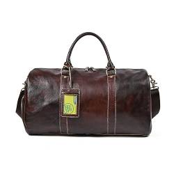 Umhängetasche für Männer, Reisetasche Mit Schuhbeutel, Handgetragene Ledertasche, Handgefertigte Leder Reisetasche (Color : Coffee Color, Size : One Size) von CZMYCBG