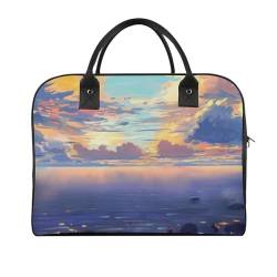 47 x 19 x 33 cm Reisetasche, Turnbeutel, Handgepäcktasche, Sporttasche, hellblaue Bergreisetaschen für Damen & Herren, Graffiti Anime Landschaft, Einheitsgröße von CZZYH