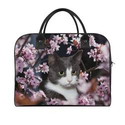 47 x 19 x 33 cm Reisetasche Turnbeutel Handgepäck Tasche Sporttasche Blume Würdevolle Katze Reisetaschen für Damen & Herren, Blume Würdevolle Katze, Einheitsgröße von CZZYH