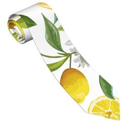 CZZYH 8 cm breite Herren Krawatte Blume Blatt Zitrone Krawatte für Teilnahme an Partys, Hochzeiten, Business, Blume Blatt Zitrone, One size von CZZYH