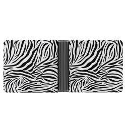 CZZYH Herren Geldbörse, Bifold PU Leder Brieftaschen für Männer, Weiß Schwarz Einfache Zebra Geldbörse, Weiß Schwarz Einfaches Zebra, Einheitsgröße von CZZYH