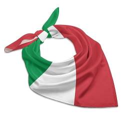 CZZYH Leichter & glatter quadratischer Haarschal, Bandanas mit italienischer Flagge für Damen und Herren, Italien-Flagge, 46 x 46cm von CZZYH