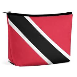 Make-up-Tasche aus PU-Leder, tragbare Kosmetiktasche, niedlicher bunter Hunde-Kulturbeutel für Männer und Frauen, Flagge Trinidad und Tobago, Einheitsgröße von CZZYH