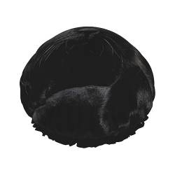 Wiederverwendbare Duschhaube, Staring Black Cat Duschhaube, doppellagig, wasserdicht, Haarkappe für Damen, Herren, Spas, Duschen, Salons von CZZYH