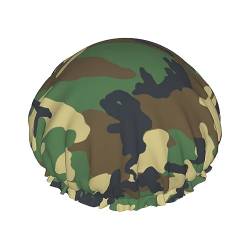 Wiederverwendbare Duschhaube, klassische schwarze Camouflage-Duschhaube, doppellagige, wasserdichte Haarkappe für Damen, Herren, Spas, Duschen, Salons von CZZYH