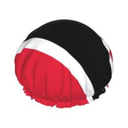Wiederverwendbare Duschhauben Trinidad und Tobago Flagge Duschhaube, wasserdichte Haarkappe für Frauen, Männer, Spas, Duschen, Salons von CZZYH