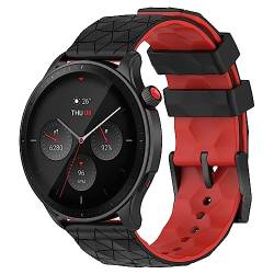 CZhkg 20mm Armband für Coros Pace 2/Coros Apex 42mm Strap, Silikon Uhrenarmbänder Ersatzband Uhrenarmband Silikonband,Armbänder Wrist Strap Bracelet für Polar Ignite/Polar Unite (Schwarz Rot) von CZhkg