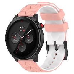 CZhkg 20mm Armband für Coros Pace 2/Coros Apex 42mm Strap, Silikon Uhrenarmbänder Ersatzband Uhrenarmband Silikonband,Armbänder Wrist Strap Bracelet für Polar Ignite/Polar Unite (rosa weiß) von CZhkg