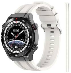 CZhkg Armband für Huawei Watch Ultimate Strap, Silikon Uhrenarmbänder Ersatzband Uhrenarmband Silikonband, Strap Armbänder Wrist Strap Bracelet Armbinde für Huawei Watch Ultimate Watch (Weiss) von CZhkg