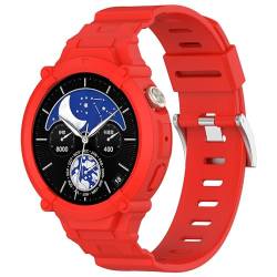 CZhkg Silikon Integriertes Uhrenband für Vivo Watch 3 Strap, Silikonband Armbände Armbänd Ersatzbänd Bracelet Schnellverschluss Wristband Sportbänder Bracele für iQOO Watch/Vivo Watch 3 (Rot) von CZhkg