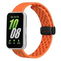 CZhkg Silikon Magnetisches Ersatzbänd für Galaxy Fit 3 (SM-R390) Strap, Armbänd Bracelet Sportbänder Armbände Verstellbares Schnellverschluss Wristband Bracele für Galaxy Fit 3 (SM-R390) (orange) von CZhkg