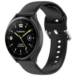 CZhkg Silikon Uhrenband für Xiaomi Mi Watch 2/ Watch 2 Pro Strap, Armbänd Schnellverschluss Armbände Wristband Bracelet Ersatzbänd Sportbänder Bracelet für Xiaomi Mi Watch 2 Pro/Watch 2 (Schwarz) von CZhkg