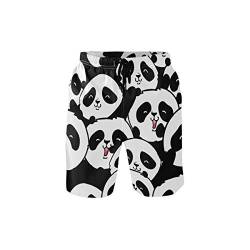 CaTaKu Animal Panda Badehose, Strand-Shorts, Sommer-Board-Anzüge, schnell trocknendes Mesh-Futter für Herren zum Schwimmen und Baden - mehrfarbig - XX-Large von CaTaKu