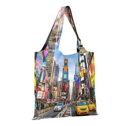 CaTaKu New York Einkaufstaschen Landschaft Lebensmittel Tasche Faltbar Groß Langlebig Wiederverwendbar Waschbar Beutel Bulk Ripstop Wasserdicht Umweltfreundlich Nylon von CaTaKu