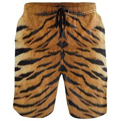 CaTaKu Schwimmhose mit Leoparden-Tiger-Druck, Strand-Shorts, Sommer-Board-Anzüge, schnell trocknendes Mesh-Futter für Herren zum Schwimmen und Baden - - X-Groß von CaTaKu
