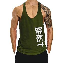 Cabeen Herren Beast Druck Bodybuilding Tank Tops Weste Muscleshirt Trägershirt Unterhemd von Cabeen