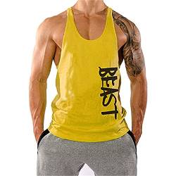 Cabeen Herren Beast Druck Bodybuilding Tank Tops Weste Muscleshirt Trägershirt Unterhemd von Cabeen