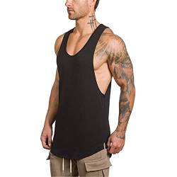 Cabeen Herren Sport Tank Top Gym Fitness Muskelshirt Bodybuilding Ärmelloser Shirt Baumwolle von Cabeen