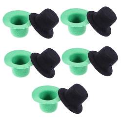 5St Hut Zubehör haarschmuck Kleeblatt-Hut Mini-Hut-Accessoire St Patrick Hut Haarnadel Haarspangen Bastelzubehör für Mini-Hut Mini-Kappe Loli Yingschi Zylinder schmücken Baby Vlies von Cabilock